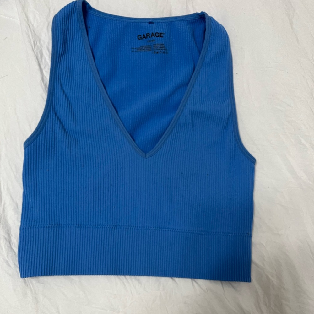 crop top from garage, color blue, size xs